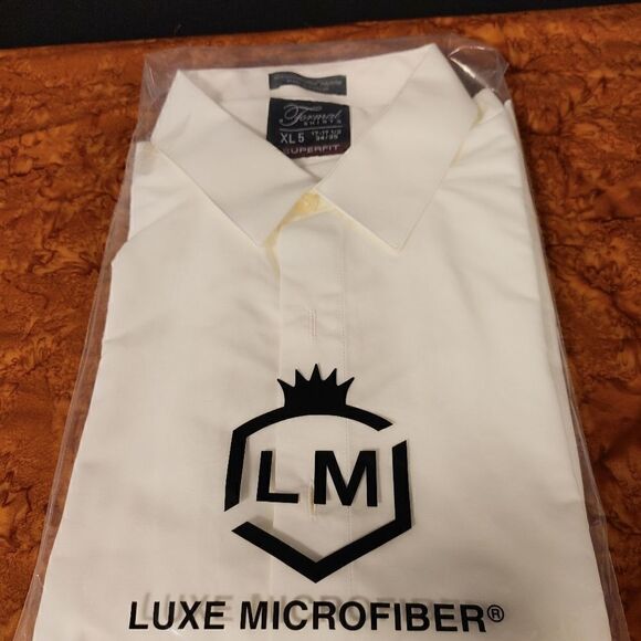 "SUPERFIT" SLIM FIT IVORY MICROFIBER TUXEDO SHIRT - Picture 5 of 5